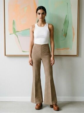 Stella Mccartney Mona Houndstooth Wool Flare Pants Women’s IT 40